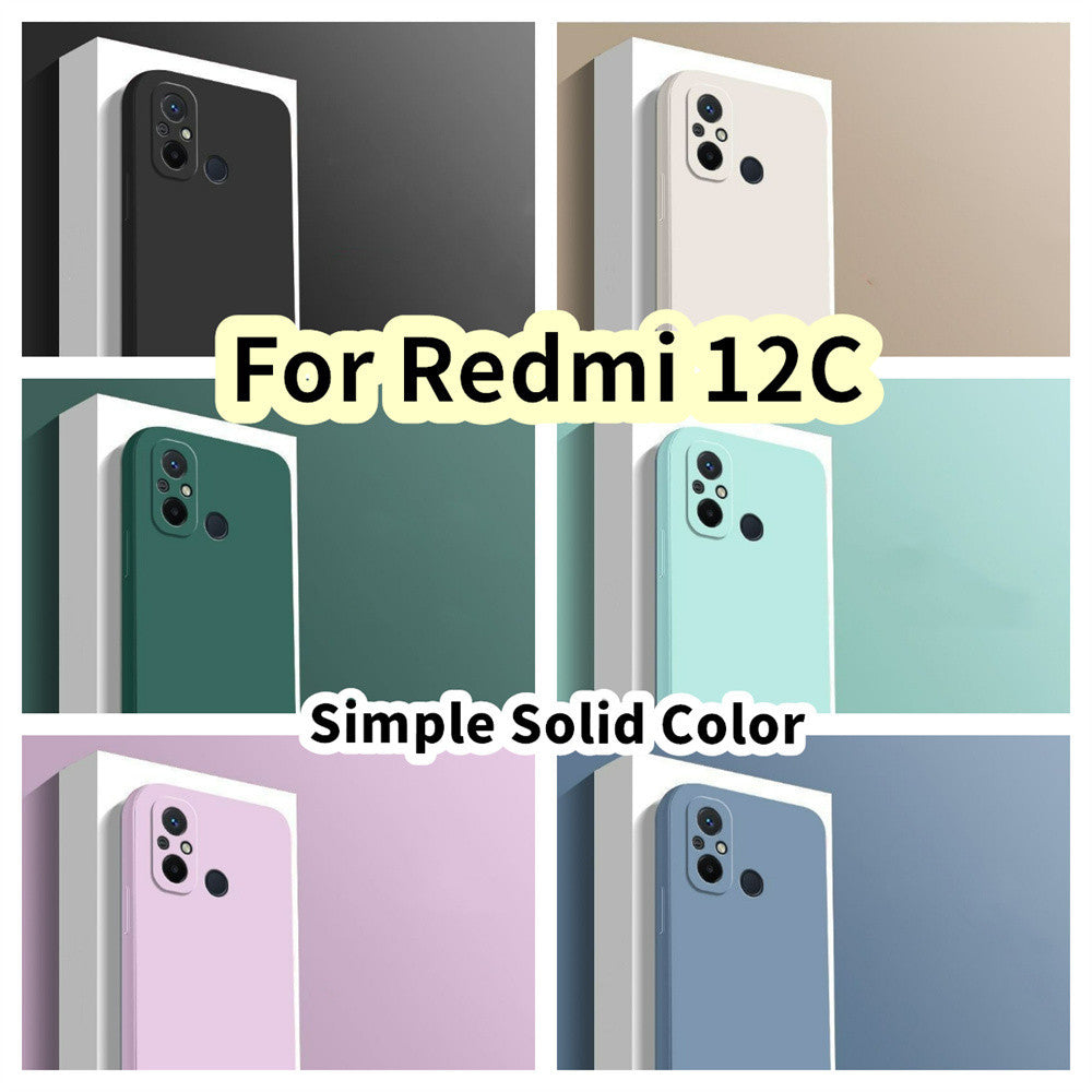 For Redmi 12C Cover Drop and wear resistant Silicone Full Case Classic Simple Solid Color Phone Case Cover