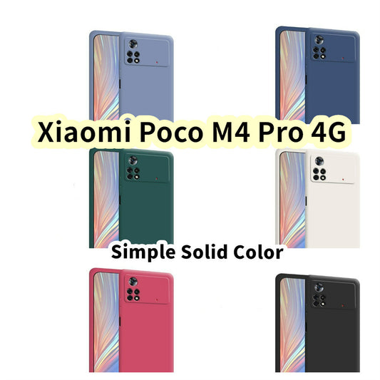 For Xiaomi Poco M4 Pro 4G Cover Drop and wear resistant Silicone Full Case Classic Simple Solid Color Phone Case Cover
