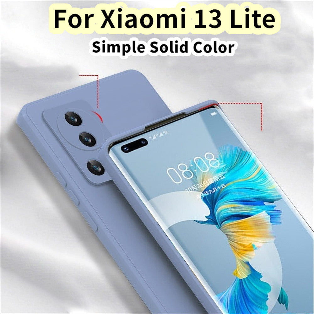 For Xiaomi 13 Lite Cover Drop and wear resistant Silicone Full Case Classic Simple Solid Color Phone Case Cover