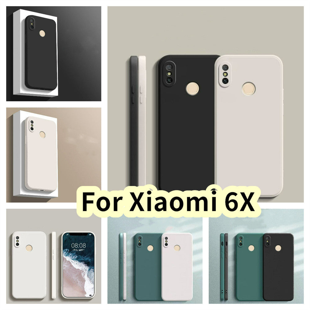 For Xiaomi 6X Cover Drop and wear resistant Silicone Full Case Classic Simple Solid Color Phone Case Cover