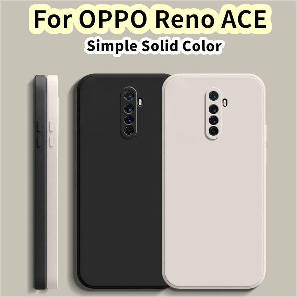 For OPPO Reno ACE Cover Drop and wear resistant Silicone Full Case Classic Simple Solid Color Phone Case Cover