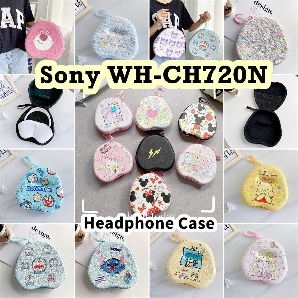 For Sony WH-CH720N Headphone Case Cartoon Creative Patterns Headset Earpads Storage Bag Casing Box