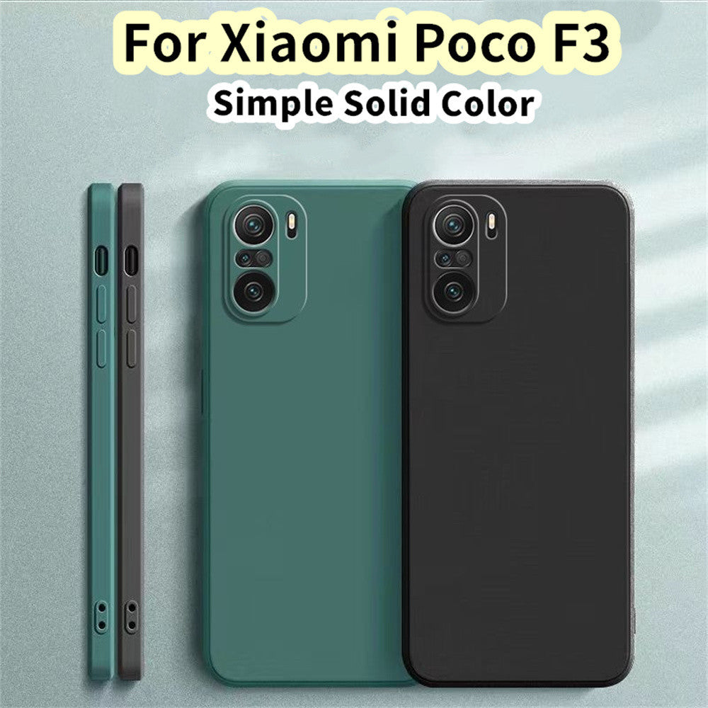 For Xiaomi Poco F3 Cover Drop and wear resistant Silicone Full Case Classic Simple Solid Color Phone Case Cover