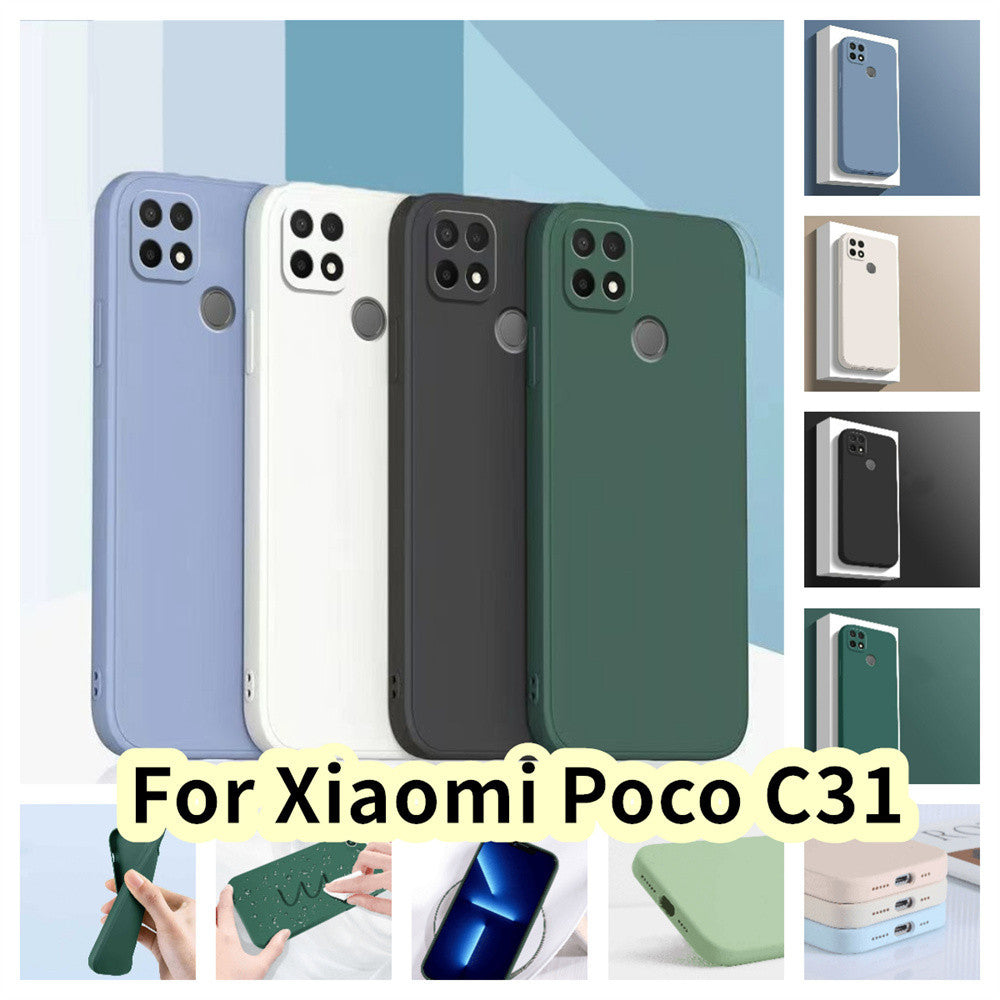 For Xiaomi Poco C31 Cover Drop and wear resistant Silicone Full Case Classic Simple Solid Color Phone Case Cover