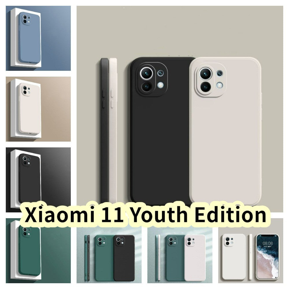For Xiaomi 11 Youth Edition Cover Drop and wear resistant Silicone Full Case Classic Simple Solid Color Phone Case Cover