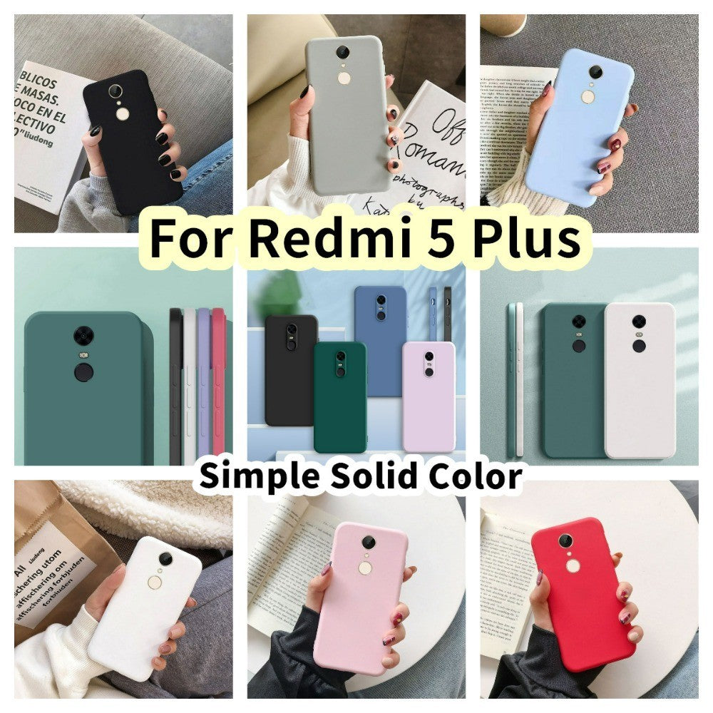 For Redmi 5 Plus Cover Drop and wear resistant Silicone Full Case Classic Simple Solid Color Phone Case Cover