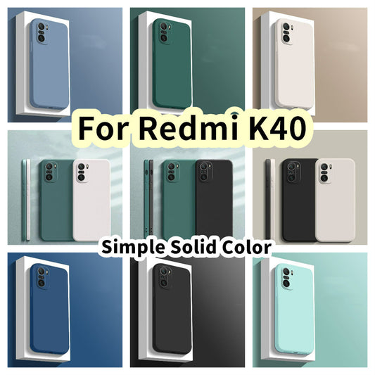 For Redmi K40 Cover Drop and wear resistant Silicone Full Case Classic Simple Solid Color Phone Case Cover