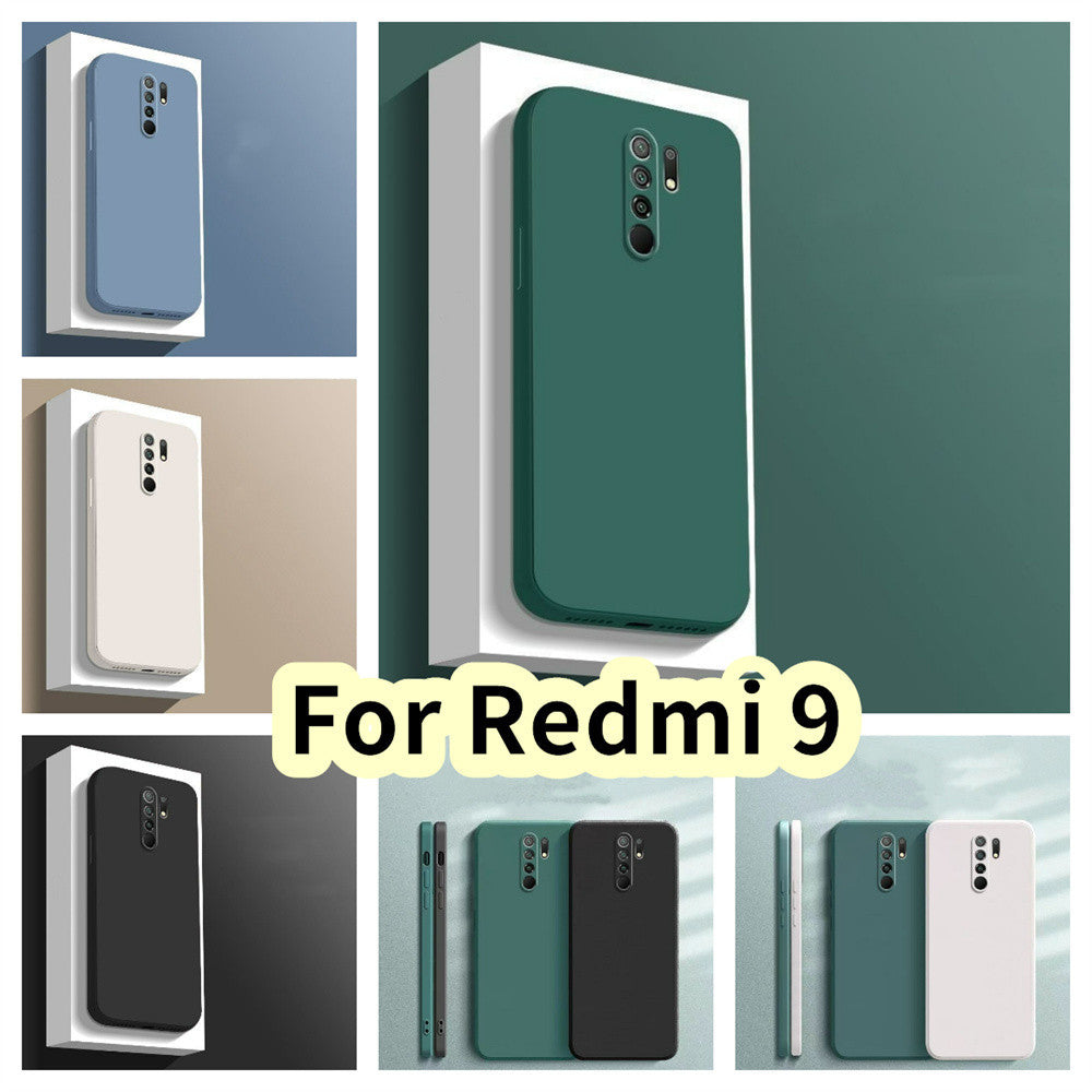 For Redmi 9 Cover Drop and wear resistant Silicone Full Case Classic Simple Solid Color Phone Case Cover