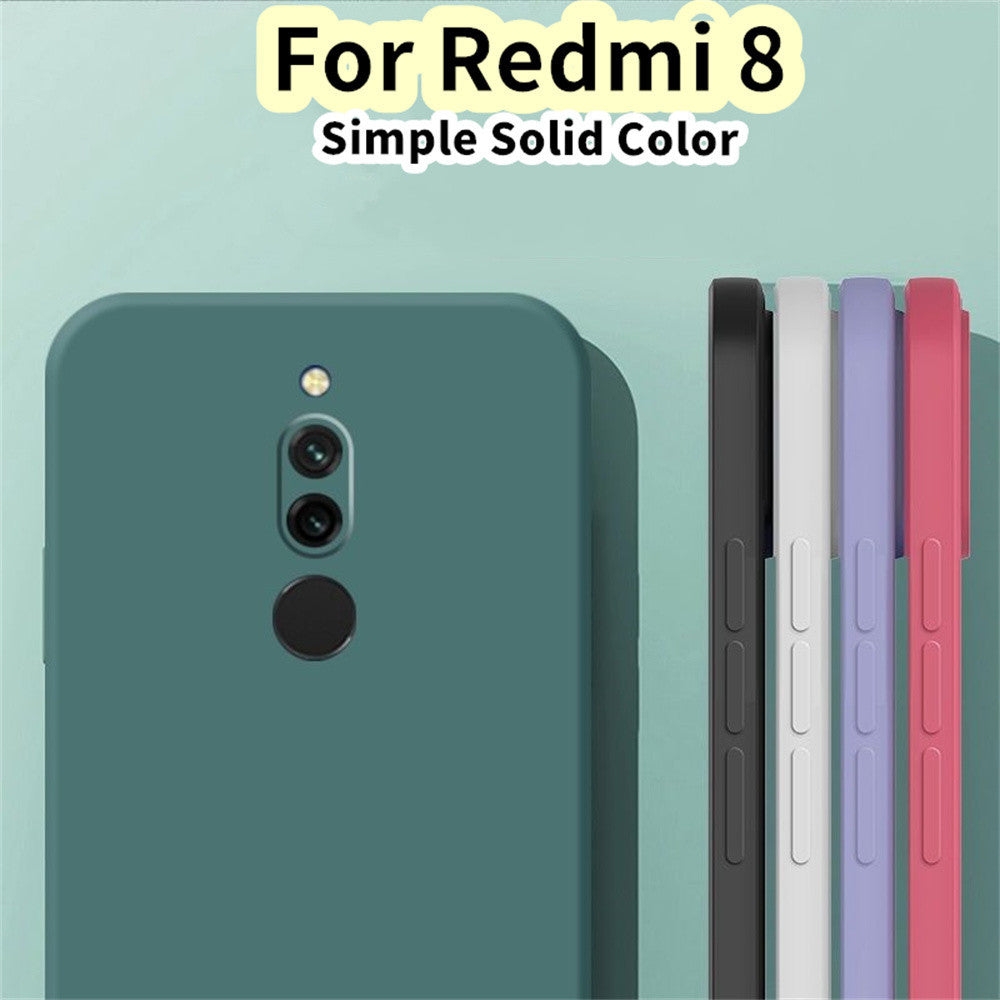 For Redmi 8 Cover Drop and wear resistant Silicone Full Case Classic Simple Solid Color Phone Case Cover