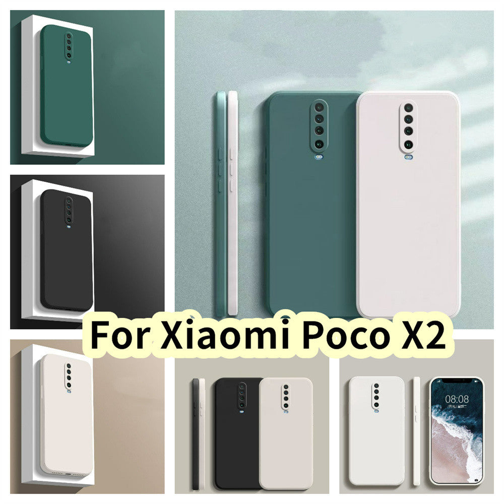 For Xiaomi Poco X2 Cover Drop and wear resistant Silicone Full Case Classic Simple Solid Color Phone Case Cover
