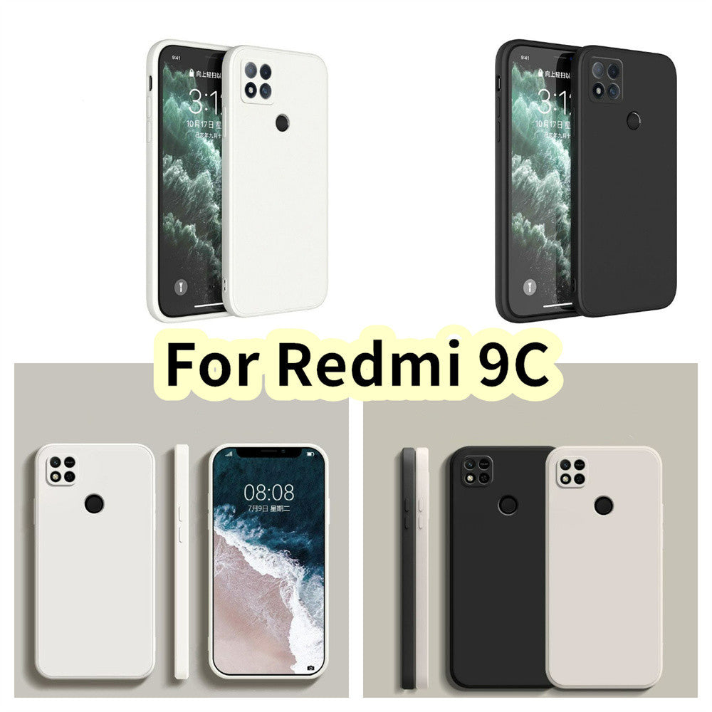 For Redmi 9C Cover Drop and wear resistant Silicone Full Case Classic Simple Solid Color Phone Case Cover