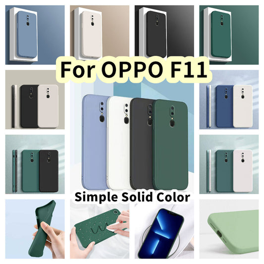 For OPPO F11 Cover Drop and wear resistant Silicone Full Case Classic Simple Solid Color Phone Case Cover