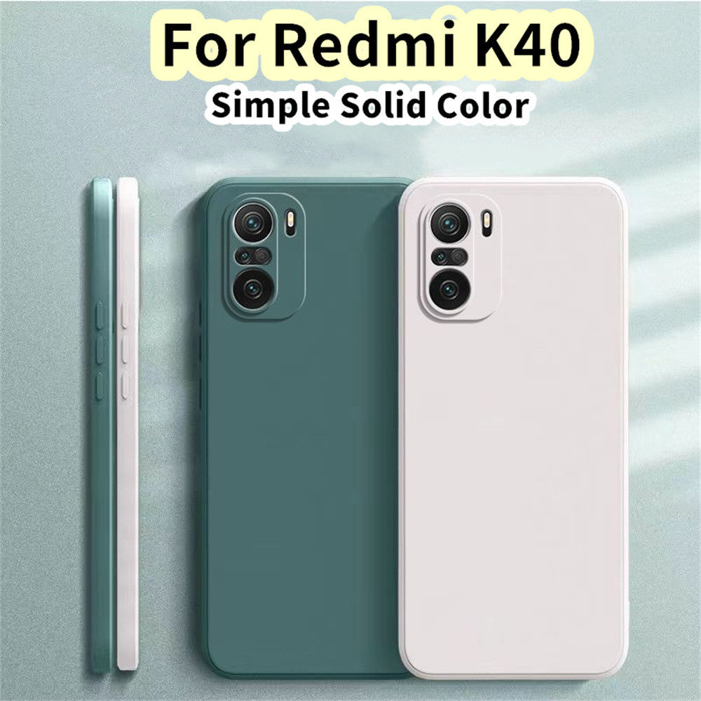 For Redmi K40 Cover Drop and wear resistant Silicone Full Case Classic Simple Solid Color Phone Case Cover