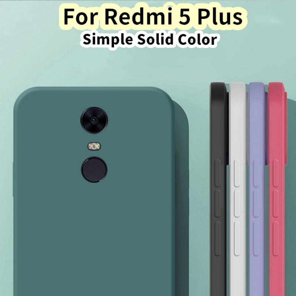 For Redmi 5 Plus Cover Drop and wear resistant Silicone Full Case Classic Simple Solid Color Phone Case Cover