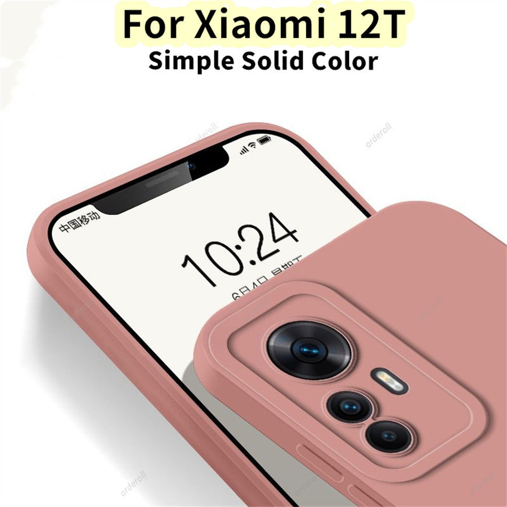 For Xiaomi 12T Cover Drop and wear resistant Silicone Full Case Classic Simple Solid Color Phone Case Cover