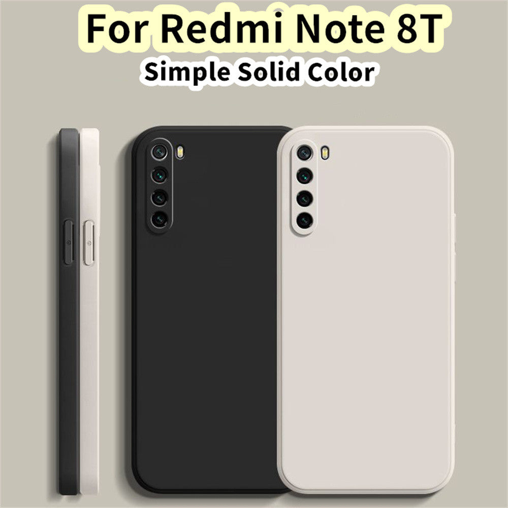 For Redmi Note 8T Cover Drop and wear resistant Silicone Full Case Classic Simple Solid Color Phone Case Cover