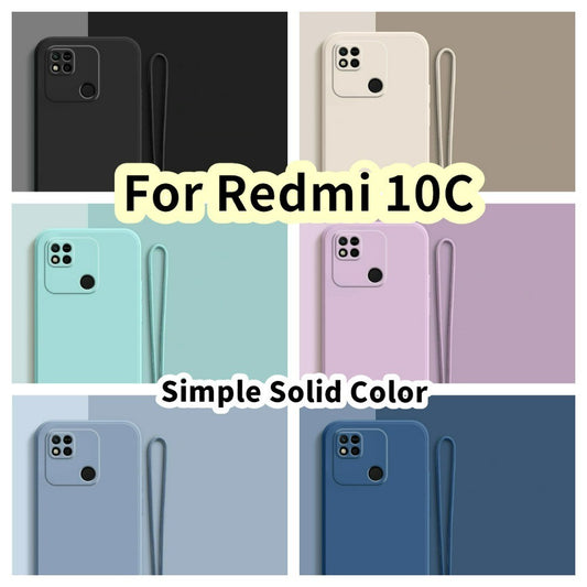 For Redmi 10C Cover Drop and wear resistant Silicone Full Case Classic Simple Solid Color Phone Case Cover