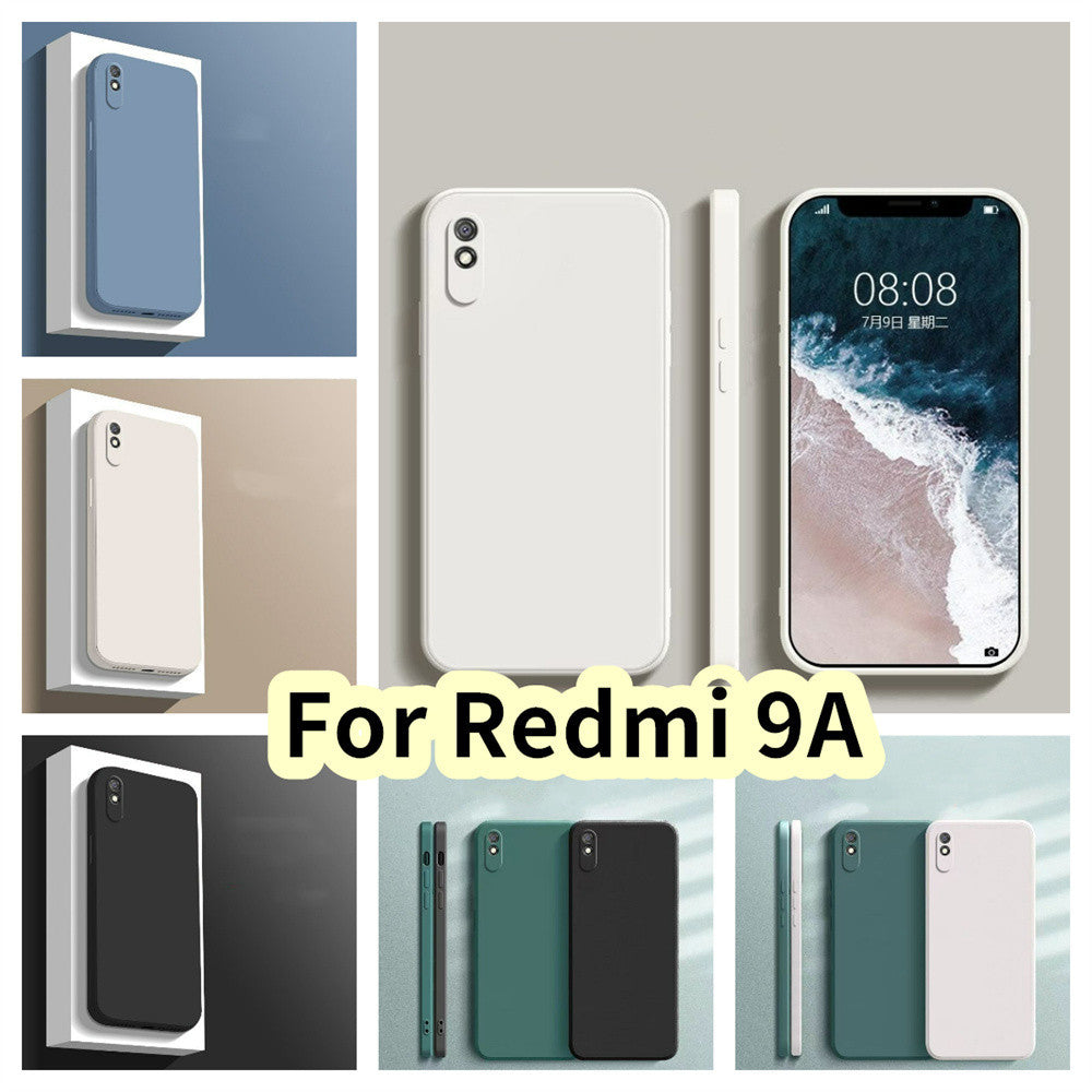 For Redmi 9A Cover Drop and wear resistant Silicone Full Case Classic Simple Solid Color Phone Case Cover