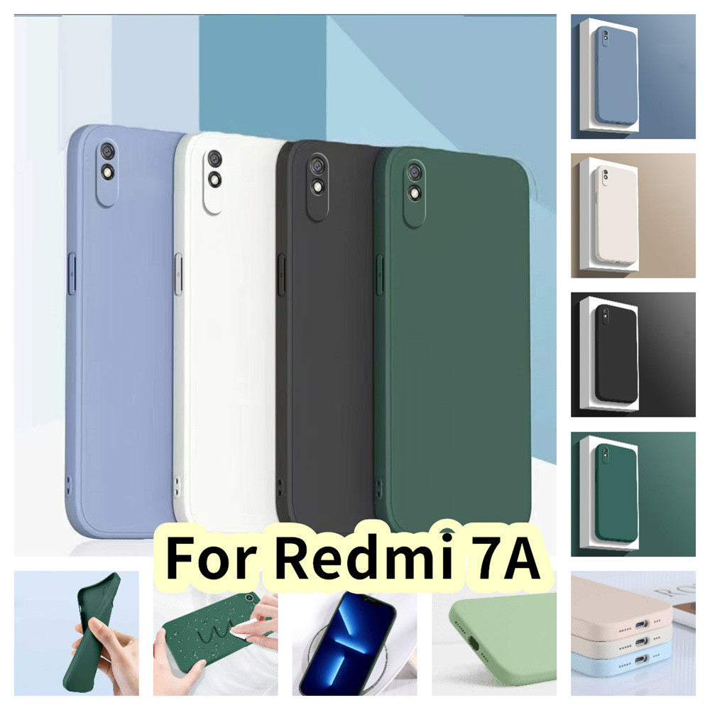 For Redmi 7A Cover Drop and wear resistant Silicone Full Case Classic Simple Solid Color Phone Case Cover