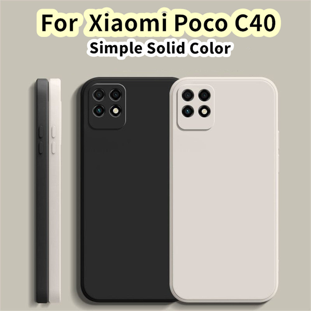 For Xiaomi Poco C40 Cover Drop and wear resistant Silicone Full Case Classic Simple Solid Color Phone Case Cover
