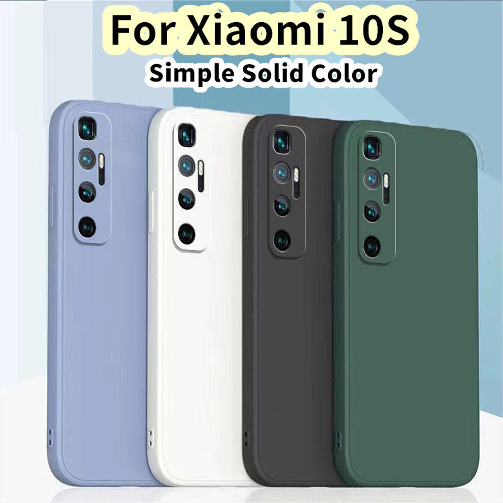 For Xiaomi 10S Cover Drop and wear resistant Silicone Full Case Classic Simple Solid Color Phone Case Cover