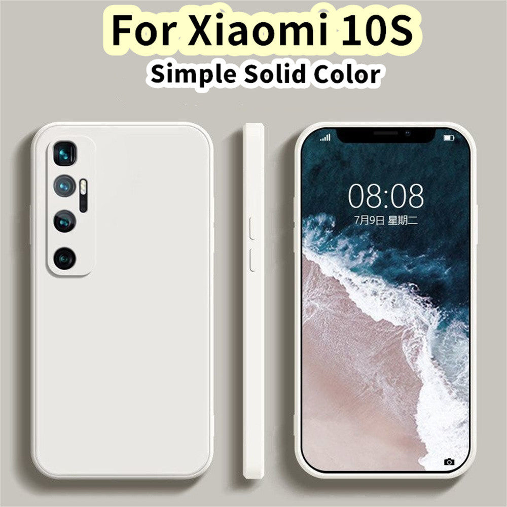 For Xiaomi 10S Cover Drop and wear resistant Silicone Full Case Classic Simple Solid Color Phone Case Cover