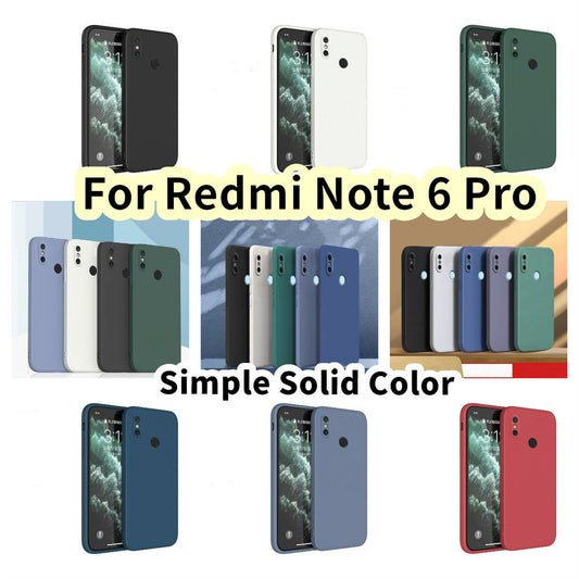 For Redmi Note 6 Pro Cover Drop and wear resistant Silicone Full Case Classic Simple Solid Color Phone Case Cover