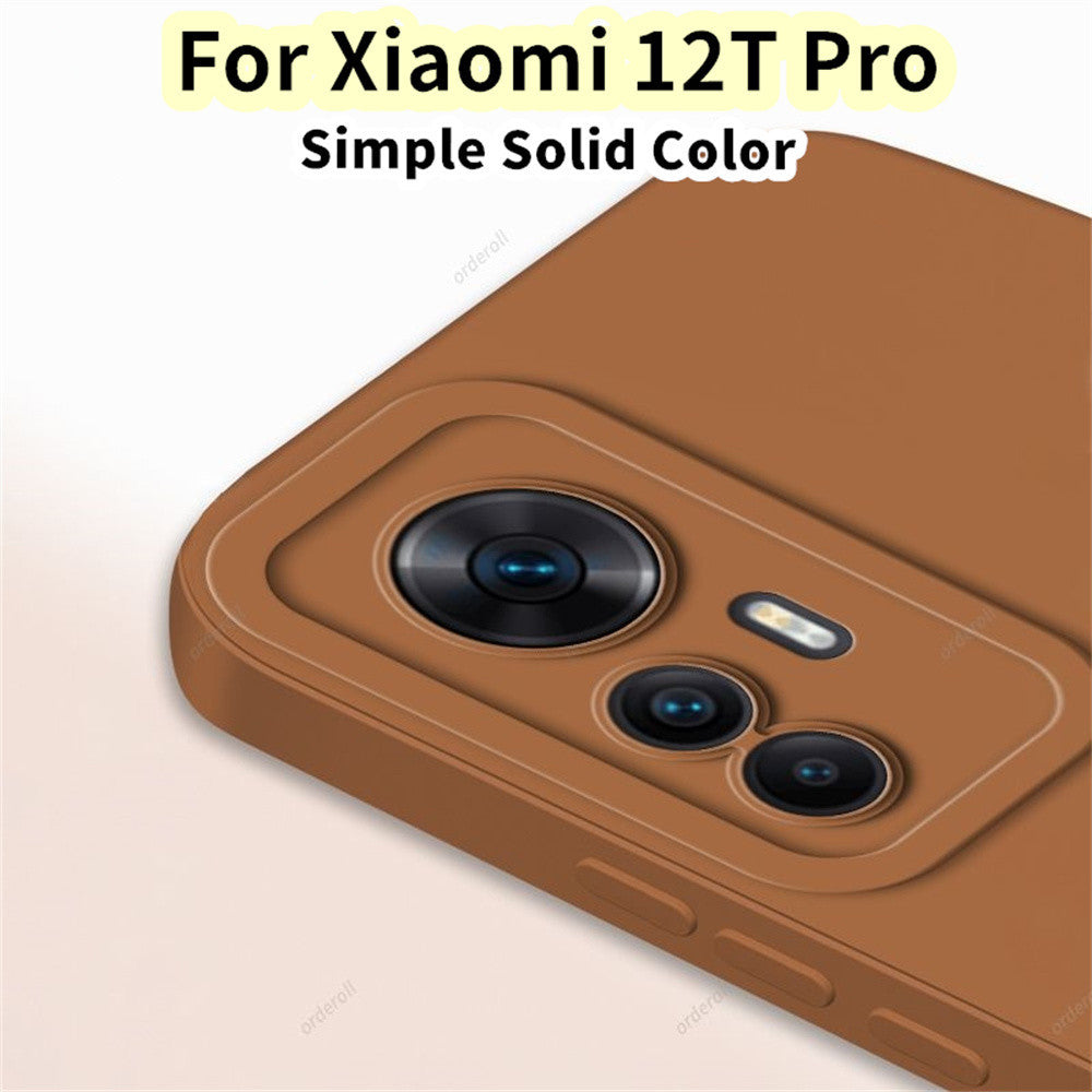 For Xiaomi 12T Pro Cover Drop and wear resistant Silicone Full Case Classic Simple Solid Color Phone Case Cover
