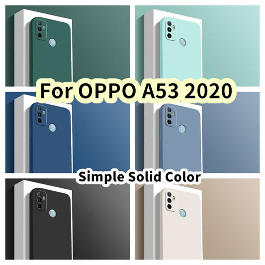 For OPPO A53 2020 Cover Drop and wear resistant Silicone Full Case Classic Simple Solid Color Phone Case Cover