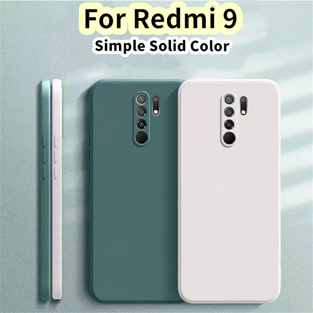 For Redmi 9 Cover Drop and wear resistant Silicone Full Case Classic Simple Solid Color Phone Case Cover