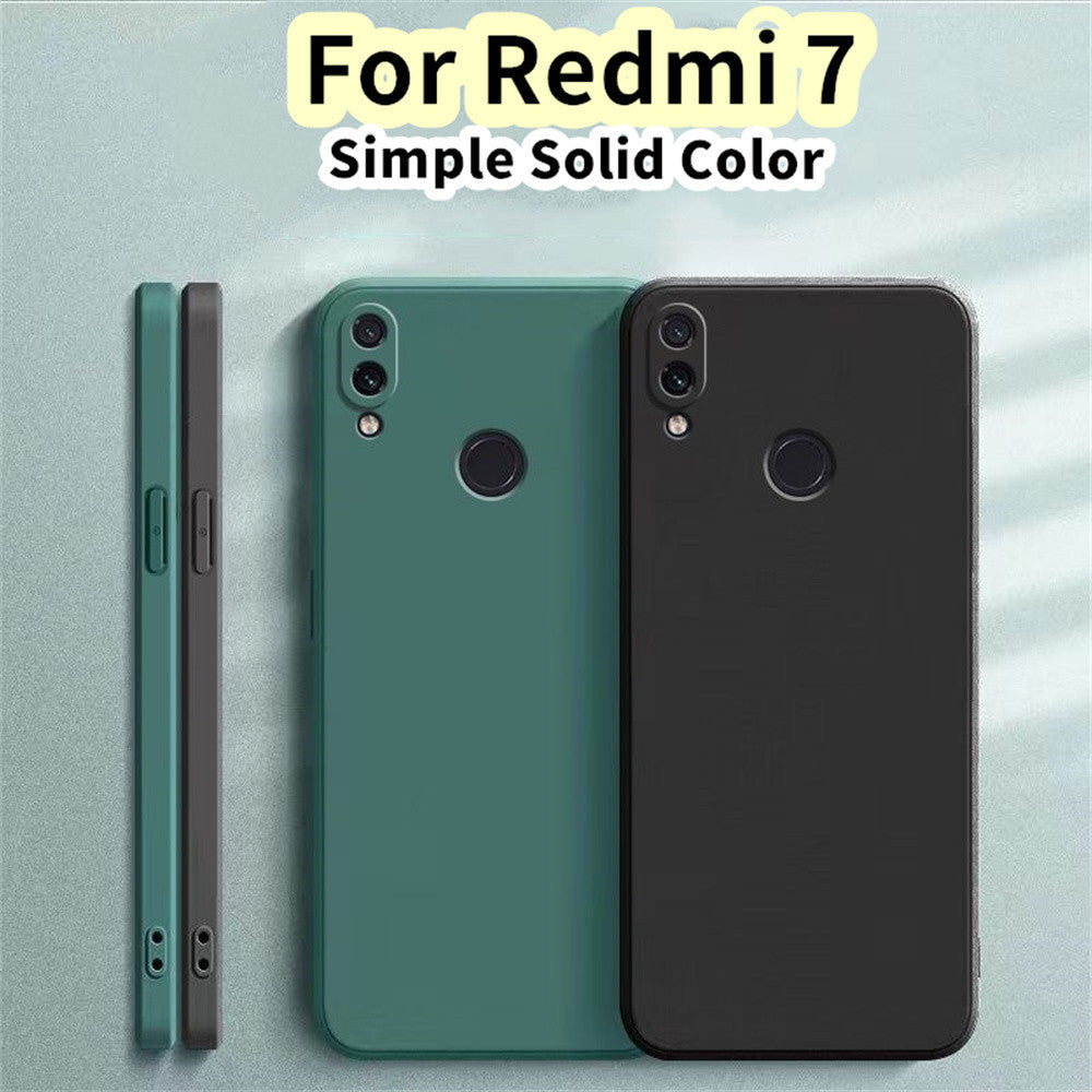 For Redmi 7 Cover Drop and wear resistant Silicone Full Case Classic Simple Solid Color Phone Case Cover
