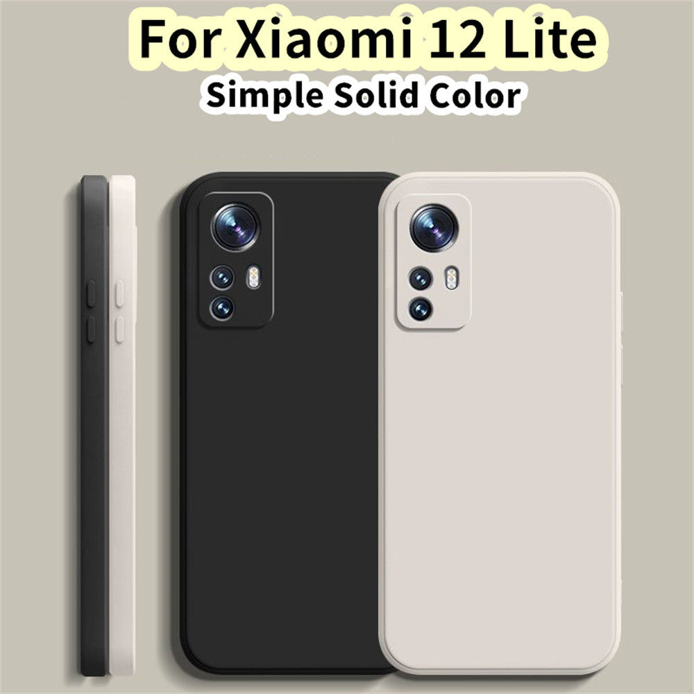 For Xiaomi 12 Lite Cover Drop and wear resistant Silicone Full Case Classic Simple Solid Color Phone Case Cover