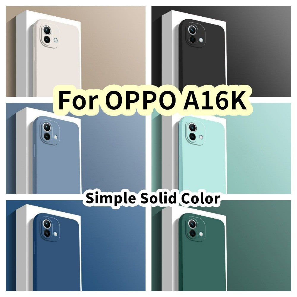 For OPPO A16K Cover Drop and wear resistant Silicone Full Case Classic Simple Solid Color Phone Case Cover