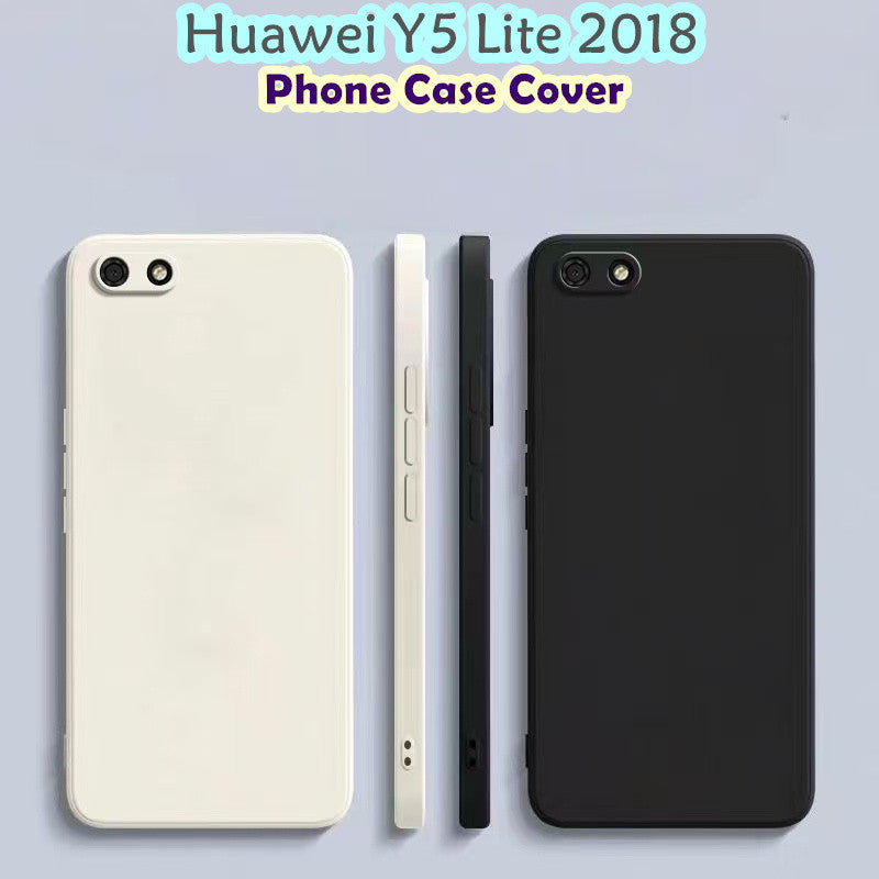 For Huawei Y5 Lite 2018 Cover Drop and wear resistant Silicone Full Case Classic Simple Solid Color Phone Case Cover