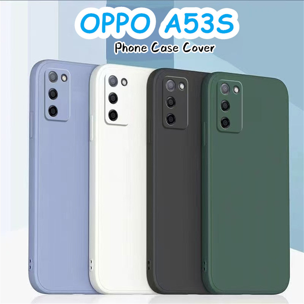 For OPPO A53S Cover Drop and wear resistant Silicone Full Case Classic Simple Solid Color Phone Case Cover