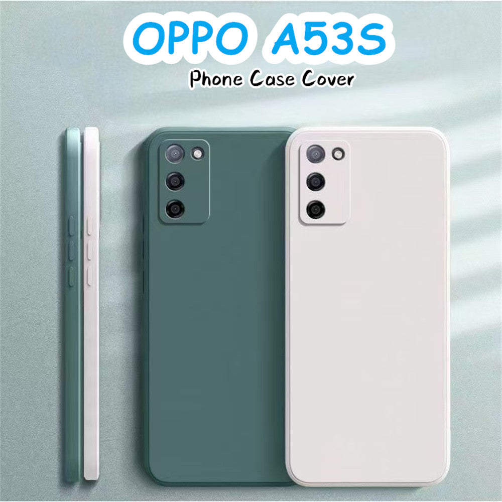 For OPPO A53S Cover Drop and wear resistant Silicone Full Case Classic Simple Solid Color Phone Case Cover