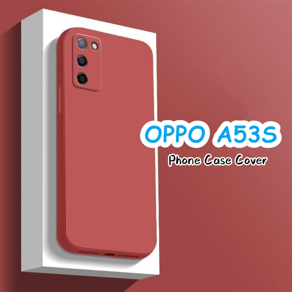 For OPPO A53S Cover Drop and wear resistant Silicone Full Case Classic Simple Solid Color Phone Case Cover