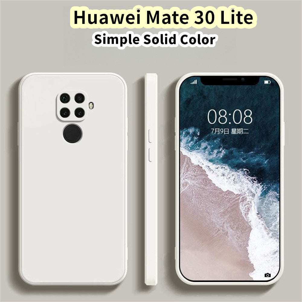 For Huawei Mate 30 Lite Cover Drop and wear resistant Silicone Full Case Classic Simple Solid Color Phone Case Cover