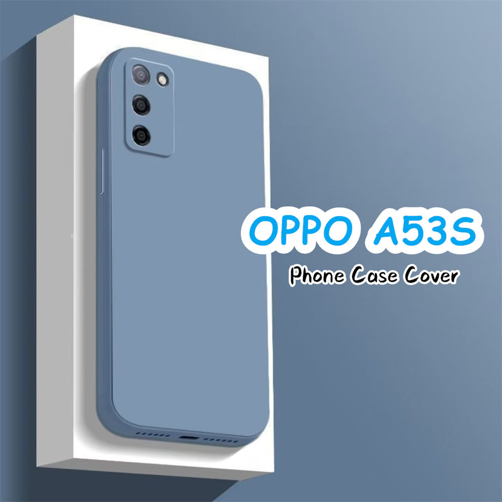 For OPPO A53S Cover Drop and wear resistant Silicone Full Case Classic Simple Solid Color Phone Case Cover