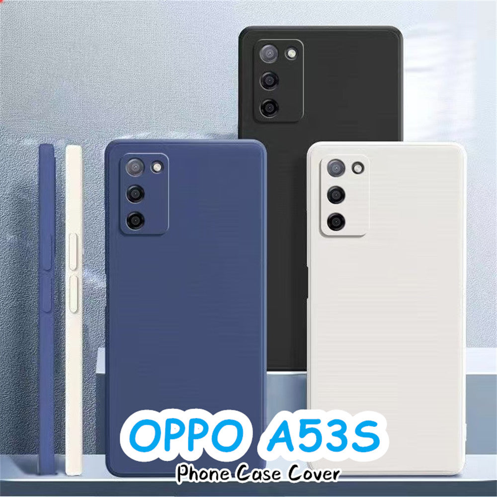 For OPPO A53S Cover Drop and wear resistant Silicone Full Case Classic Simple Solid Color Phone Case Cover