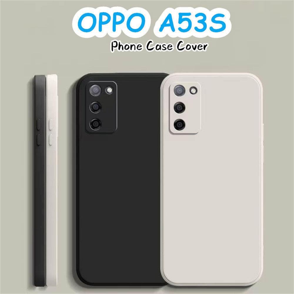 For OPPO A53S Cover Drop and wear resistant Silicone Full Case Classic Simple Solid Color Phone Case Cover