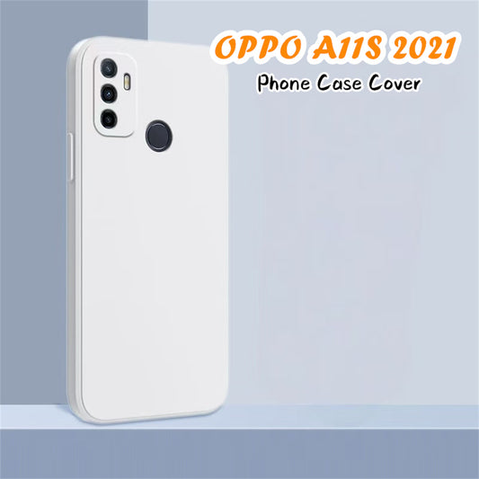 For OPPO A11S 2021 Cover Drop and wear resistant Silicone Full Case Classic Simple Solid Color Phone Case Cover