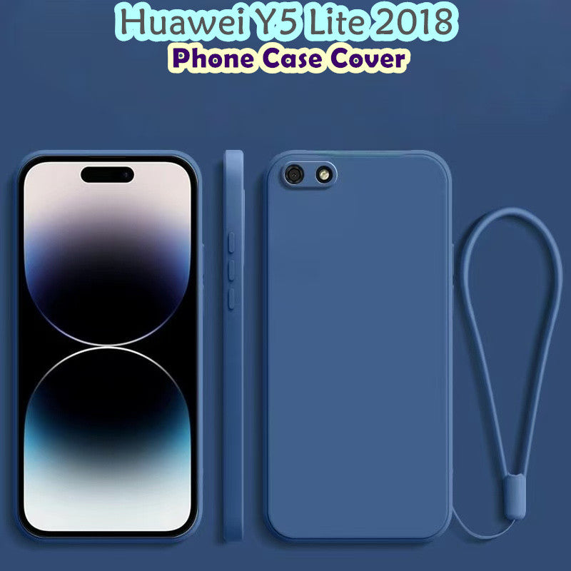 For Huawei Y5 Lite 2018 Cover Drop and wear resistant Silicone Full Case Classic Simple Solid Color Phone Case Cover