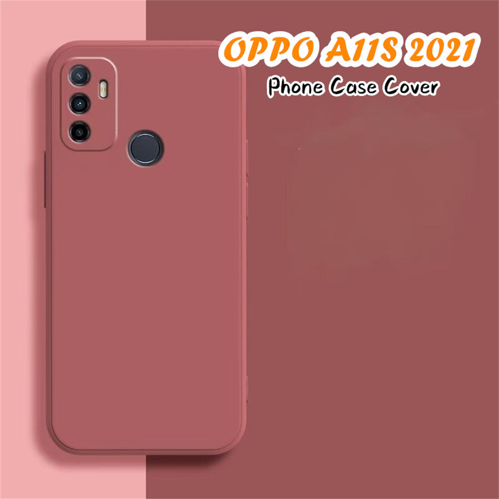 For OPPO A11S 2021 Cover Drop and wear resistant Silicone Full Case Classic Simple Solid Color Phone Case Cover