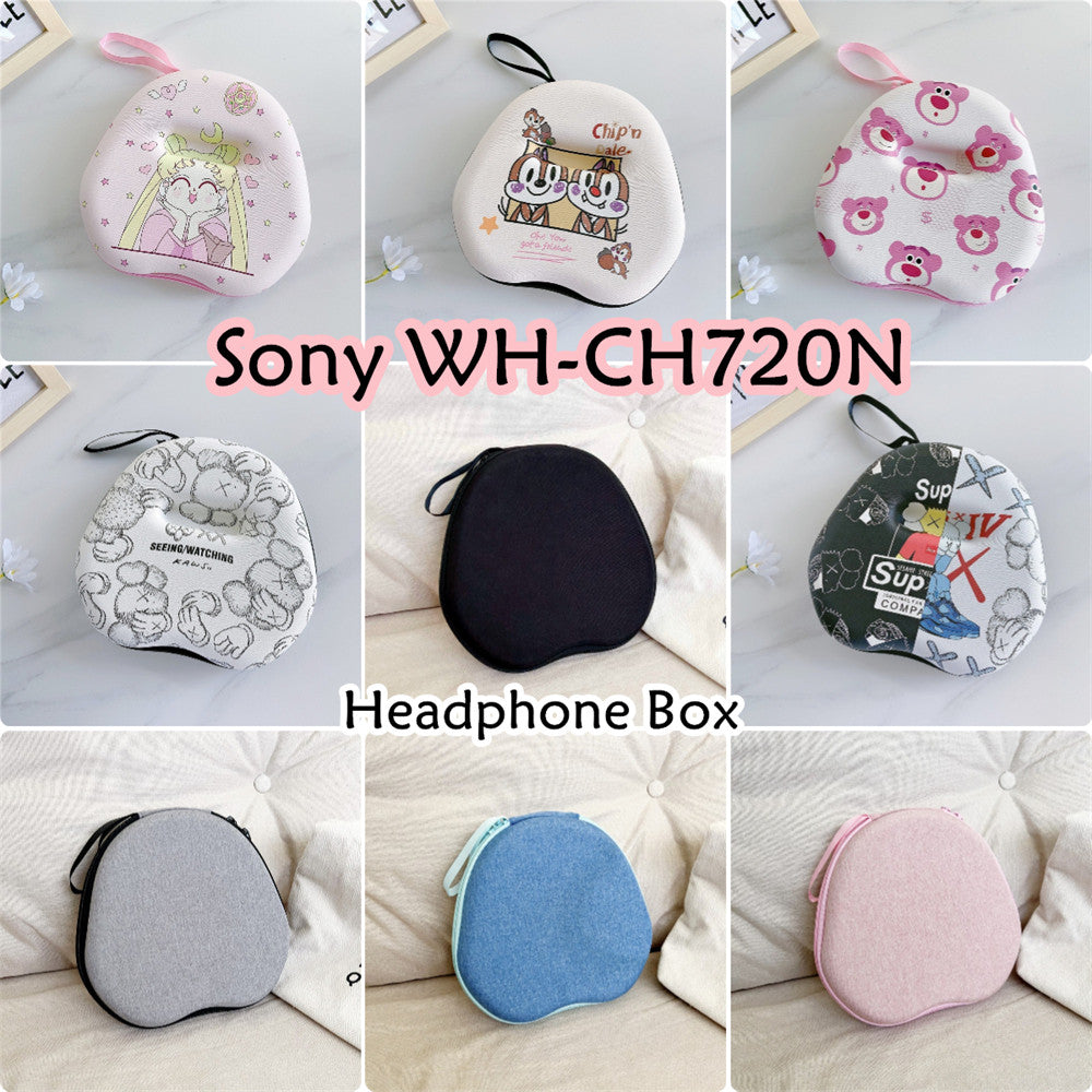 For Sony WH-CH720N Headphone Case Cartoon Creative Patterns Headset Earpads Storage Bag Casing Box