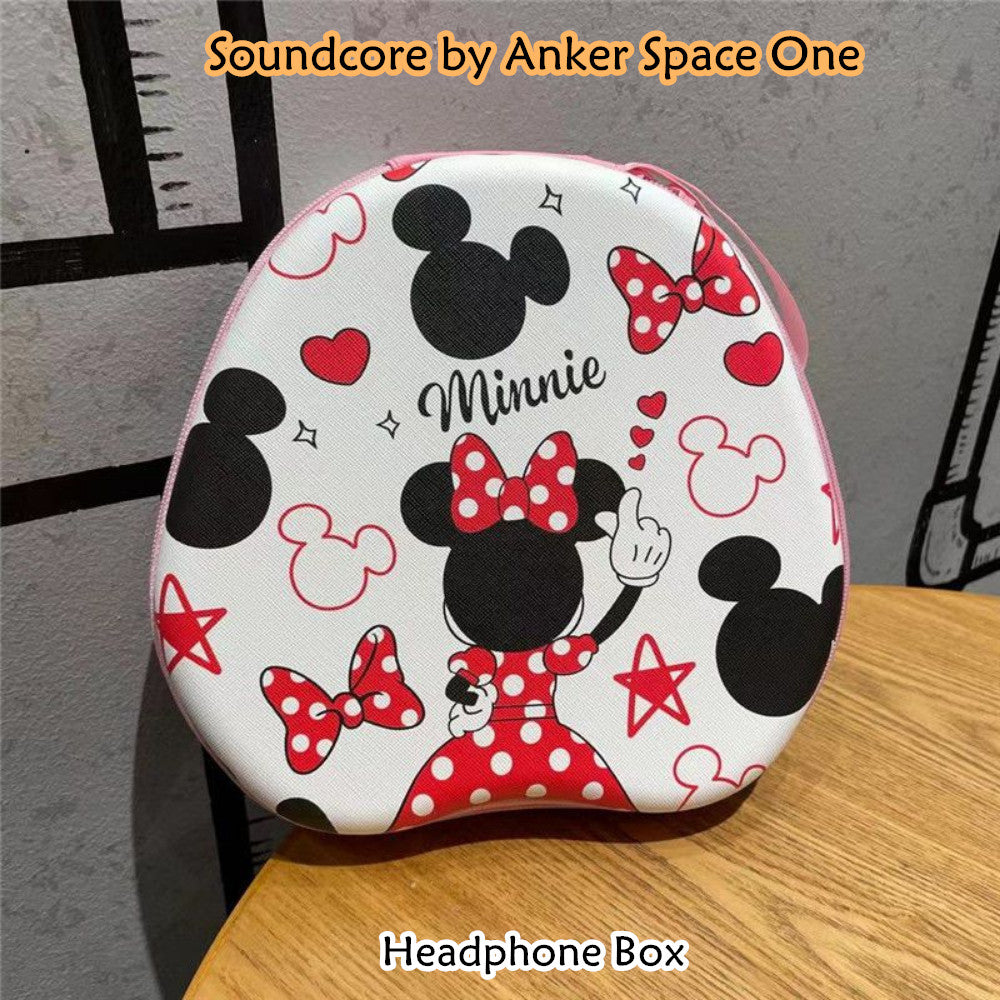 For Soundcore by Anker Space One Headphone Case Cartoon Creative Patterns Headset Earpads Storage Bag Casing Box