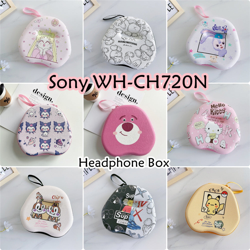 For Sony WH-CH720N Headphone Case Cartoon Creative Patterns Headset Earpads Storage Bag Casing Box