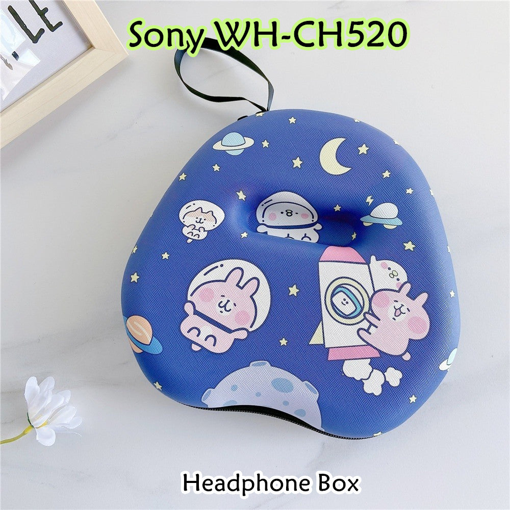 For Sony WH-CH520 Headphone Case Cartoon Creative Patterns Headset Earpads Storage Bag Casing Box