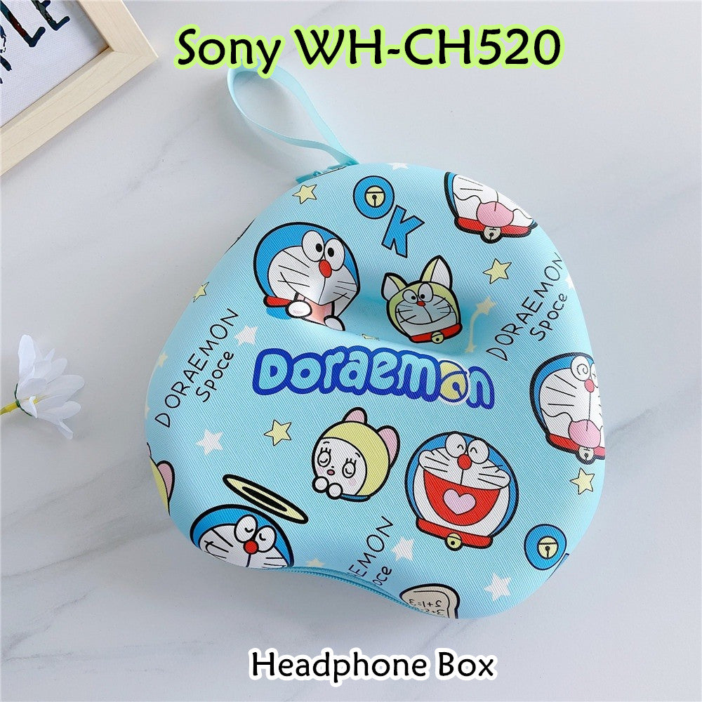 For Sony WH-CH520 Headphone Case Cartoon Creative Patterns Headset Earpads Storage Bag Casing Box