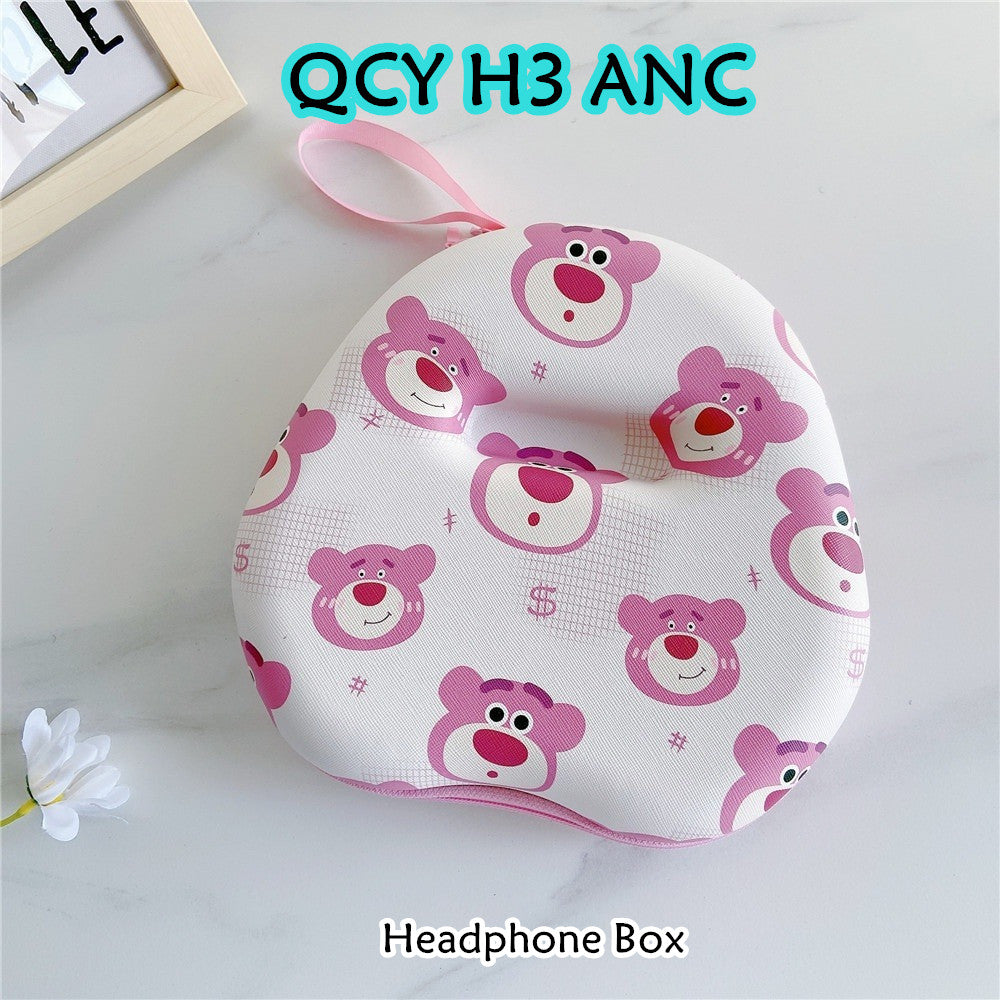 For QCY H3 ANC Headphone Case Interesting Cartoon Pattern Earpads Storage Bag Headset Casing Box